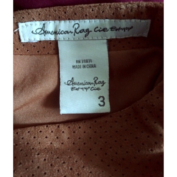 American Rag Brown Mini Skirt Size 3 Faux Suede A Line Back Zipper Mini - Picture 3 of 5